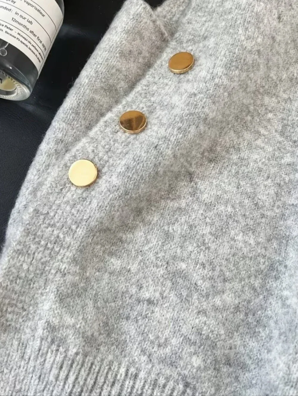 New Fashion Women's Loungewear Style Commuter Layering Solid Color Golden Button
